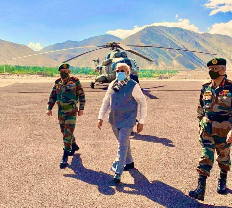 PM Modi plays on Front Foot: Visits Forward Post Nimu at 11,000 ft in Leh